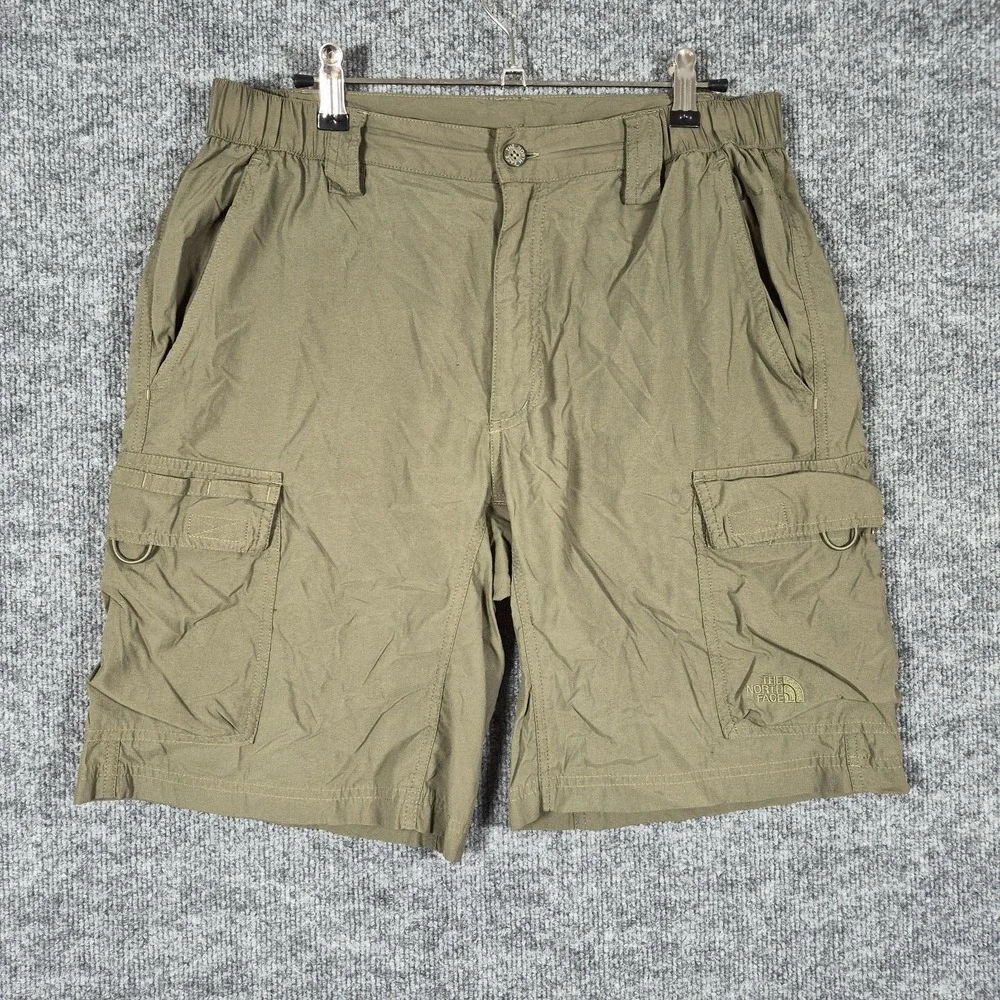 The North Face Shorts Mens M Green Pocket Cargo Lightweight Nylon Hiking